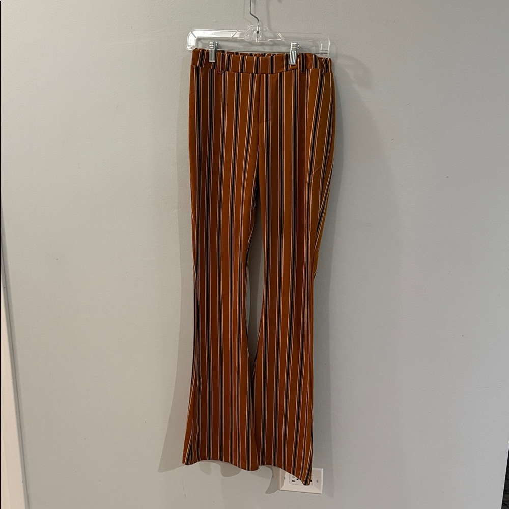 Altar'd State Brown Striped Flare Pants